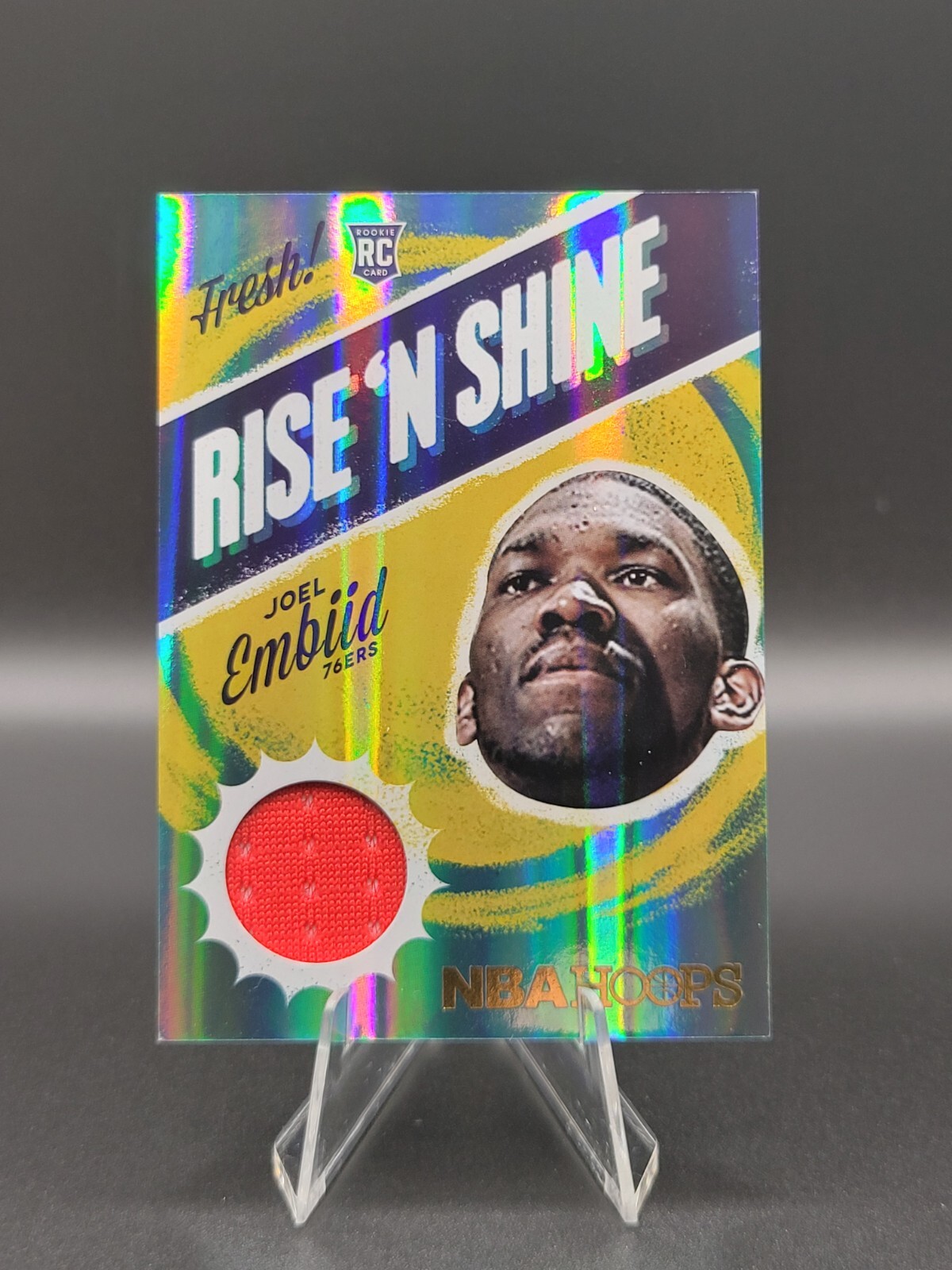 2014 NBA Hoops Fresh! Rise 'N Shine - Joel Embiid Rookie (RC) Player Worn Patch