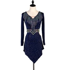 Latin Dance Dress Salsa Tango Cha cha Ballroom Rhinestone Competition Dress F471