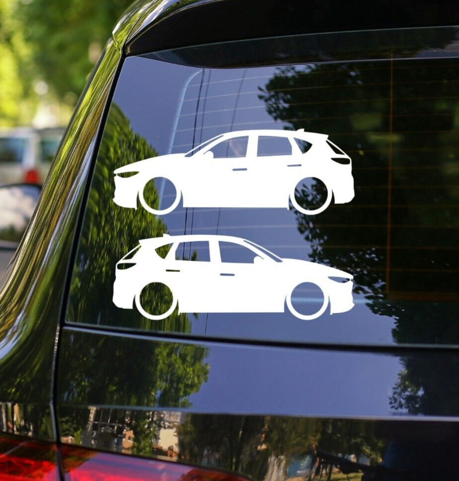 2x Lowered Car Silhouette Decal Stickers for Mazda Cx-5 (2017-2024)