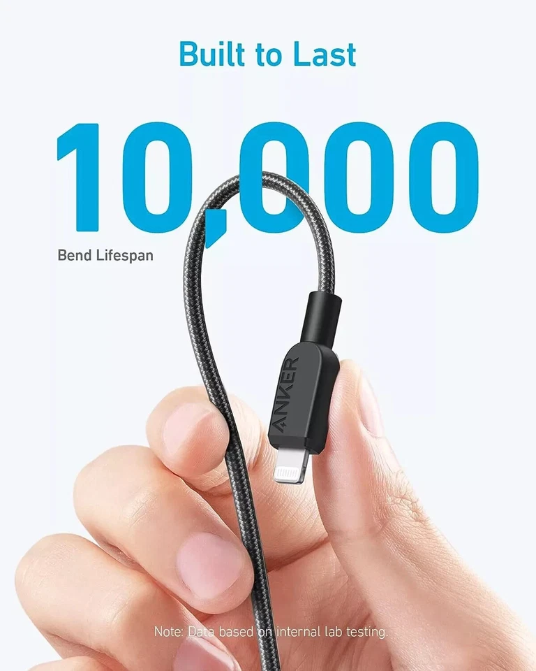Anker USB C to Lightning Cable 6ft Nylon Braided Charge Cord MFi Certified - Image 2 of 4
