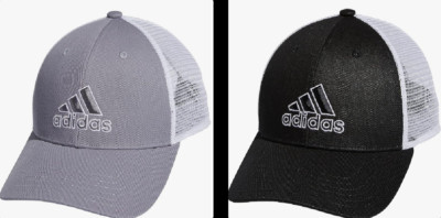Adidas Structured Mesh Snap Back Baseball Cap/Hat, Black or Gray