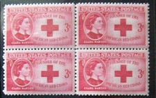 US 3¢ stamp SC #967 American Red Cross Clara Barton MNH 1948 block of 4.
