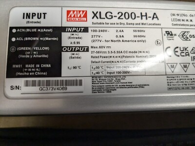 Mean Well XLG-200-H-A LED Power Supply