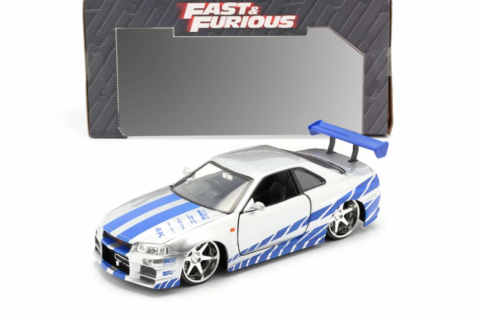 JADATOYS Brian's Nissan Skyline GT-R (R34) Film 2 Fast 2 Furious 2003 1:24 Jada Toys