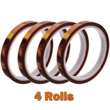 4 Rolls 10mm x30m  100ft  High Temperature Heat Resistant Tape No Residue Heat Tra