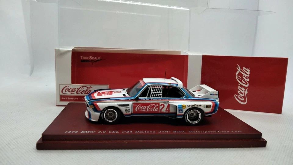 TRUE SCALE MINIATURES 1976 BMW 3.0 CSL N°24 DAYTONA 24h "Coca Cola" SCALA 1:43 - Immagine 3 di 4