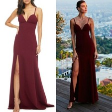Dress the Population Burgundy Alejandra Evening Gown Formal Maxi Dress XXL
