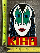 KISS STICKER Dynasty Gene Simmons Face UNUSED Vintage Kiss 4 1/4" x 6" Aucoin