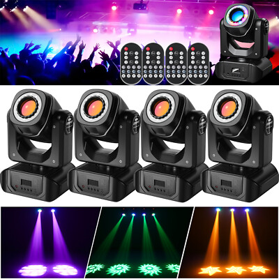 4X 120W LED RGBW 8 Gobo Moving Head Spot DMX Strahl Party Bühnenlicht DJ  Remote