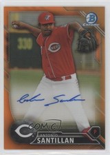 2016 Bowman Chrome Prospects Orange Refractor 4/25 Antonio Santillan Auto 15r3
