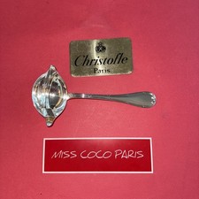 LOUCHE  SAUCE CHRISTOFLE RUBANS GRAS MAIGRE 18CM  METAL ARGENTE TRÈS BEL ETAT