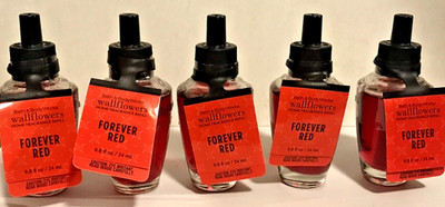 FOREVER RED WALLFLOWER PLUG OIL REFILL HOME FRAGRANCE BULBS BATH BODY WORKS X5