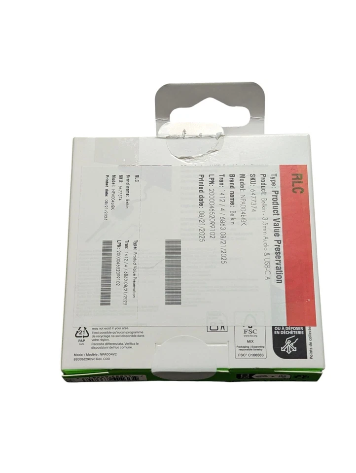 Adaptador de áudio e USB-C Oo9U Belkin 3,5 mm - Ada de áudio USB-C compatível com carga rápida - Imagem 2 de 2