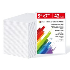 42 Pack 5x7 Inch Pre-Primed Canvas Boards - Acid-Free 100 Cotton for Paint
