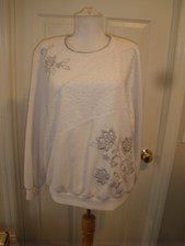 Vintage Women's Sweatshirt Ivory see descrip. for sz  T105 