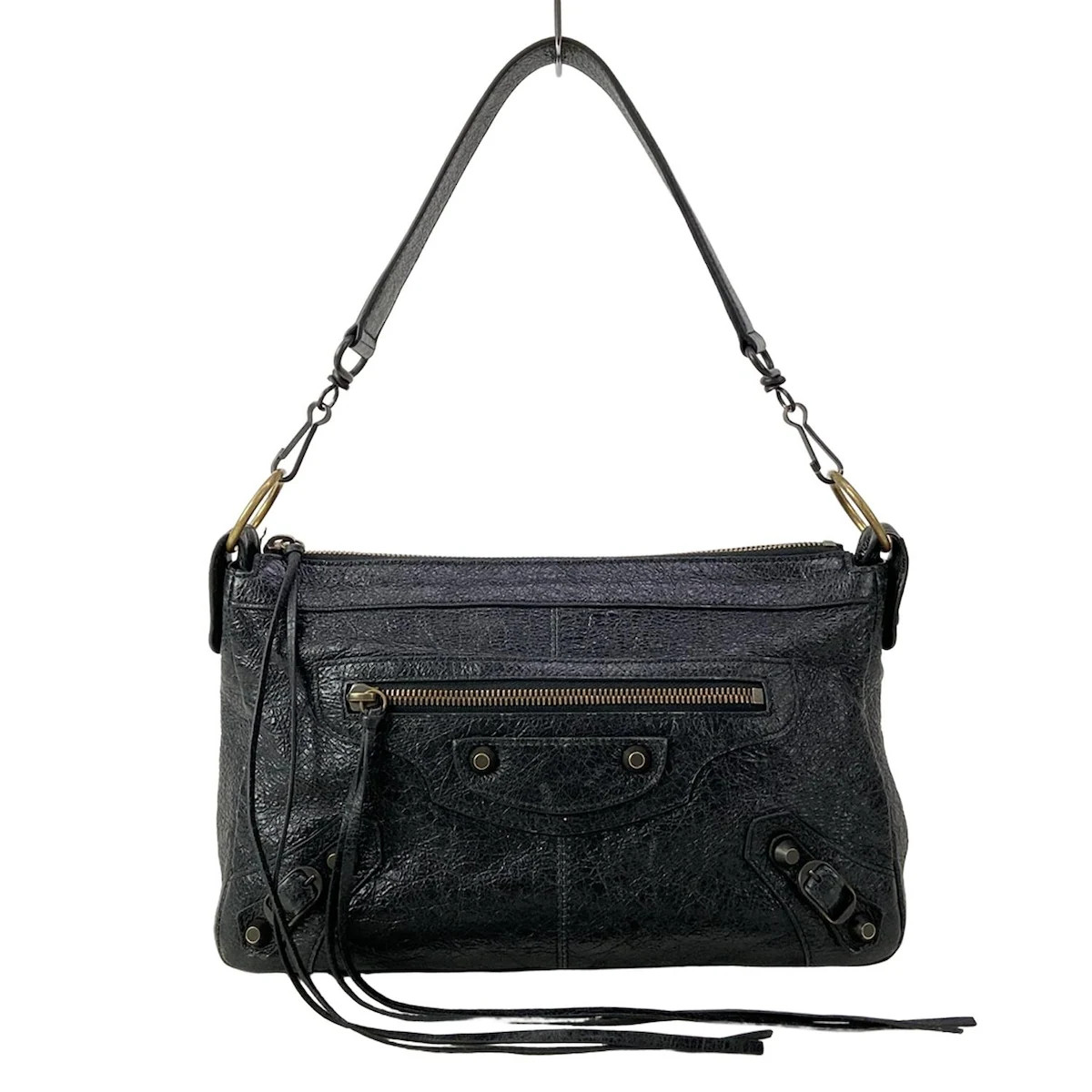 BALENCIAGA Le City Moto 846188 Black Leather Handbag | eBay