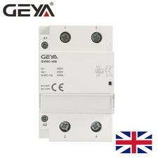 GEYA Modular AC Contactor 2P 100A 2NO 220V Automatic Household Contactor Rail