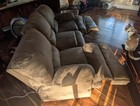 micro fiber couch with 2 reclining seats — photo 2
