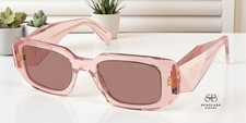 PRADA PR 17WS 19Q10D Transparent Peach Light Brown 49 mm Women's Sunglasses