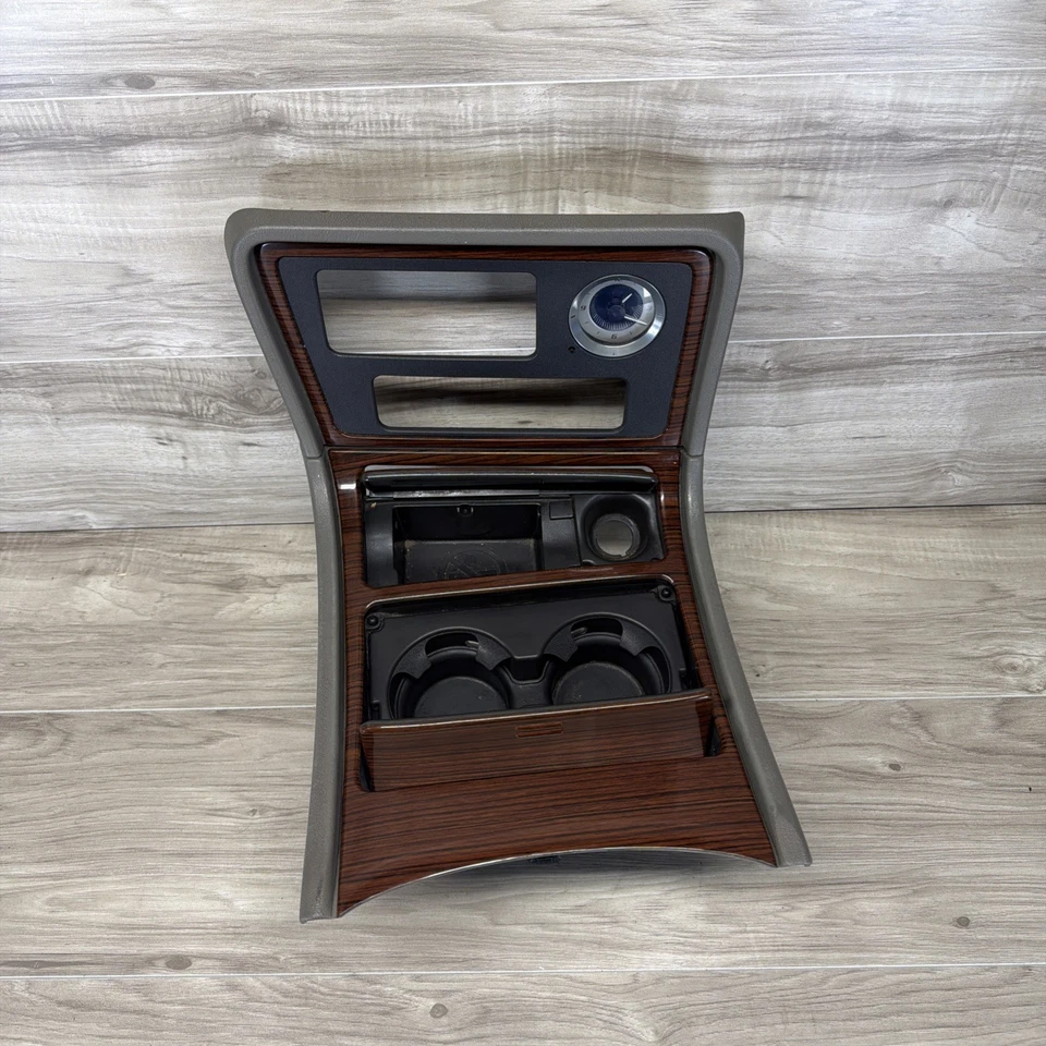 01 02 Cadillac Escalade Consola Central Madera Grano Portavasos Bisel Borde Reloj OEM Foto 3 de 4