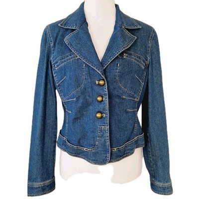 Vintage Jeansjacke Jacke Jeans Verse Gr 38 M Blau Denim Sommerjacke Kurz Retro 