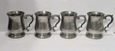 Vintage Williamsburg Restoration STIEFF Pewter Beer Stein Mug CW55-2 Set Of 4