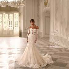 Luxury Mermaid Wedding Dress Lace Appliques Off Shoulder Strapless Bridal Gowns