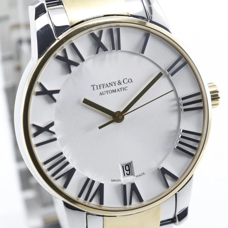 TIFFANY&Co. Atlas Dome Watches Silver / Gold WhiteDial Gold & steel Mechan... - Image 3 of 4
