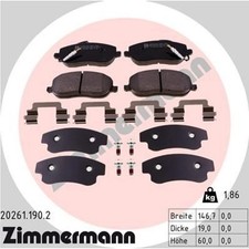 1x Zimmermann 20261.190.2 Bremsbelagsatz für PEUGEOT FIAT CITROEN LANCIA 807 C8