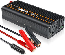 1000W Power Inverter, Inverter 12V to 110V with 2 AC Outlets, 2.1A USB Port, Car