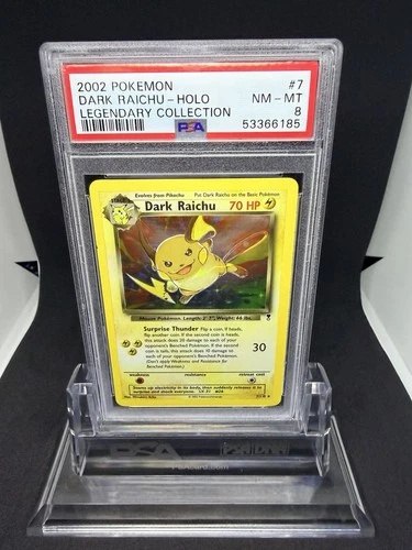 2002 Pokemon Dark Raichu Holo Legendary Collection #7 PSA 8
