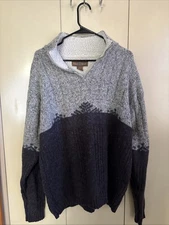 Field Gear 1/4 Zip Pullover Sweater XXL Men's Long Sleeve Gray