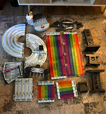 Hot Wheels Mario Kart Track Set Lot Start/Finish Curves Rainbow Pieces Supports