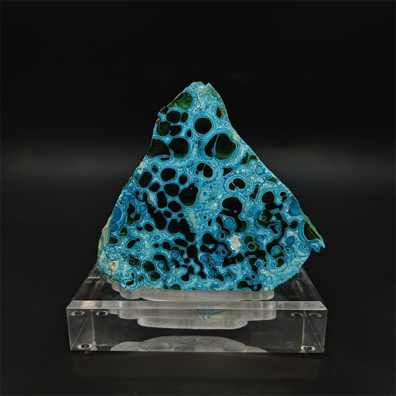 2.75LB Natural Malachite Quartz Mineral Specimen Crystal Reiki Home Decor +stand