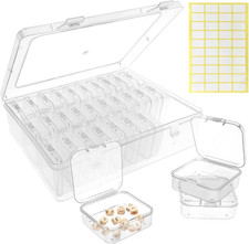 Bead Organizer Box - 30 Piece Small Bead Organizers and Storage with Hinged Lids
