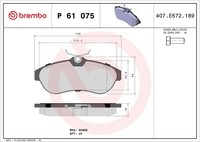 Brembo Bremsbelagsatz, Scheibenbremse P 61 075 FüR CitroËN