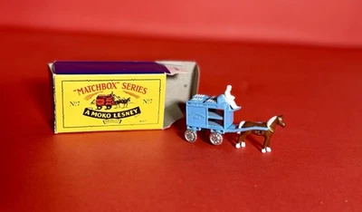 Lesney Matchbox Series No7 Horse-Drawn Diecast Toy Blue Brown White - Image 1 of 2
