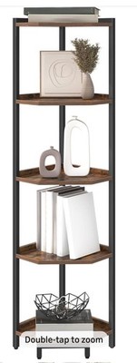 Hzuaneri CS05901B Corner Shelf - 5tier Standing shelf, Multipurpose 30*30*136cm