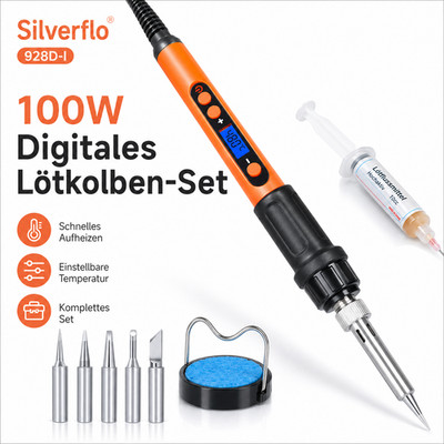 Lötkolben Set 100W Lötstation Einstellbarer Temperatur Lötset Lötkolben-Bausatz