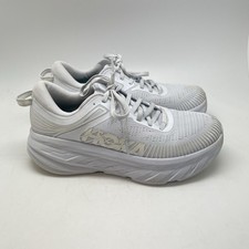 Hoka One One Sneakers Womens 9 Bondi 7 1110519 WWH White Running Gym Shoes