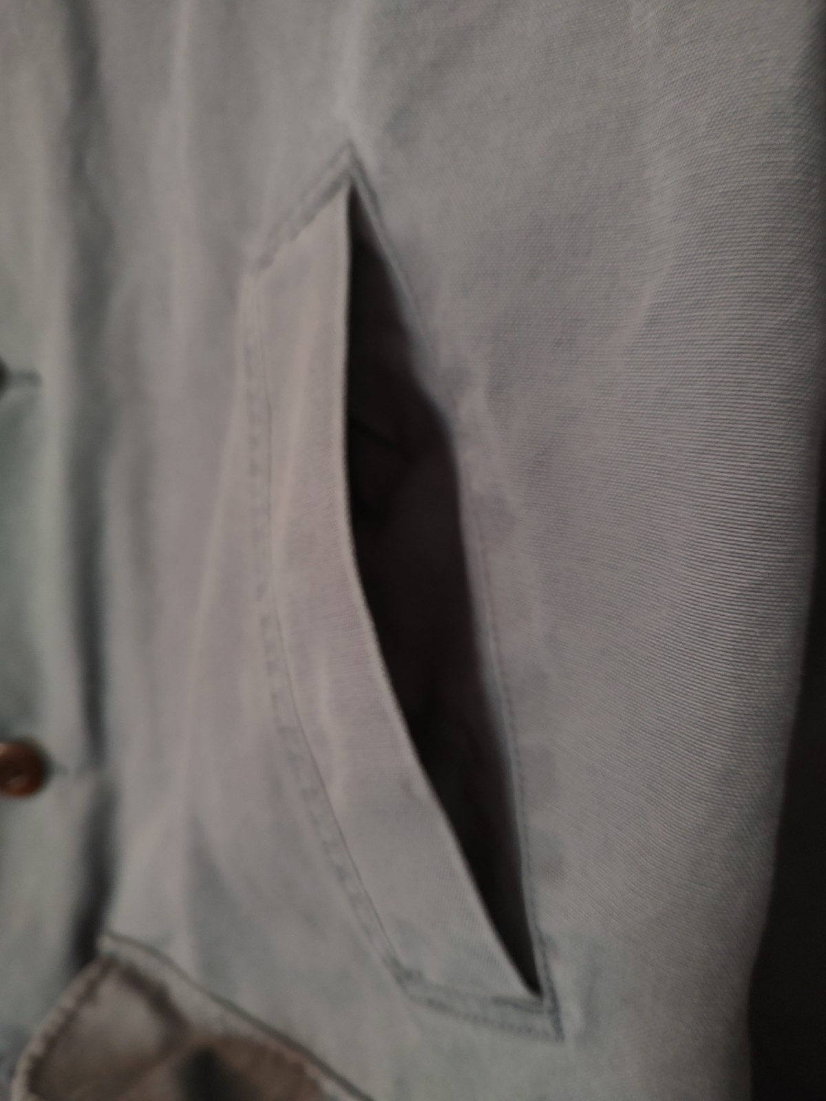 L. L.  L L Bean Men's Original Field Coat Jacket Grey Corduroy Collar Buttons M image 9