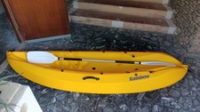 Canoa Rigida Rainbow Koala gialla monoposto con pagaia. Ottime condizioni
