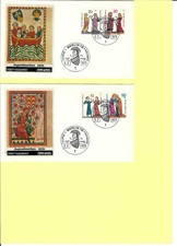 Berlin 1970 Ersttagsbriefe 2 FDC folio-print Mi 354-357 Jugendmarken Minnesänger