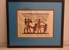 Theben handbemalter Papyrus mit Darstellung einer medizinischen ägyptischen Szene mit Zertifikat.