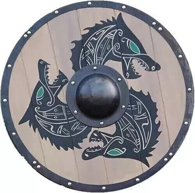 Medieval Wooden & Metal Viking Shield Handmade Battleready Armor for Cosplay Use
