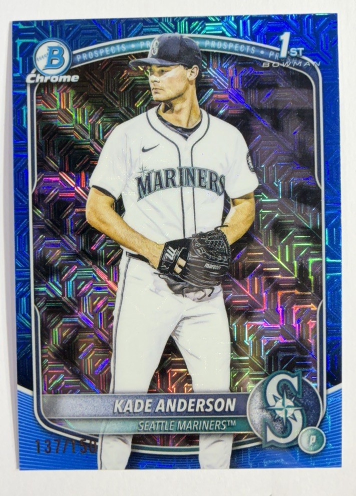 Kade Anderson 1st Blue Mojo Refractor #BDC-3 Mariners RC 2025 Bowman Draft /150