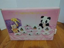 Vintage 17 PC Christmas Porcelain Tea Set Ages 8 And Up