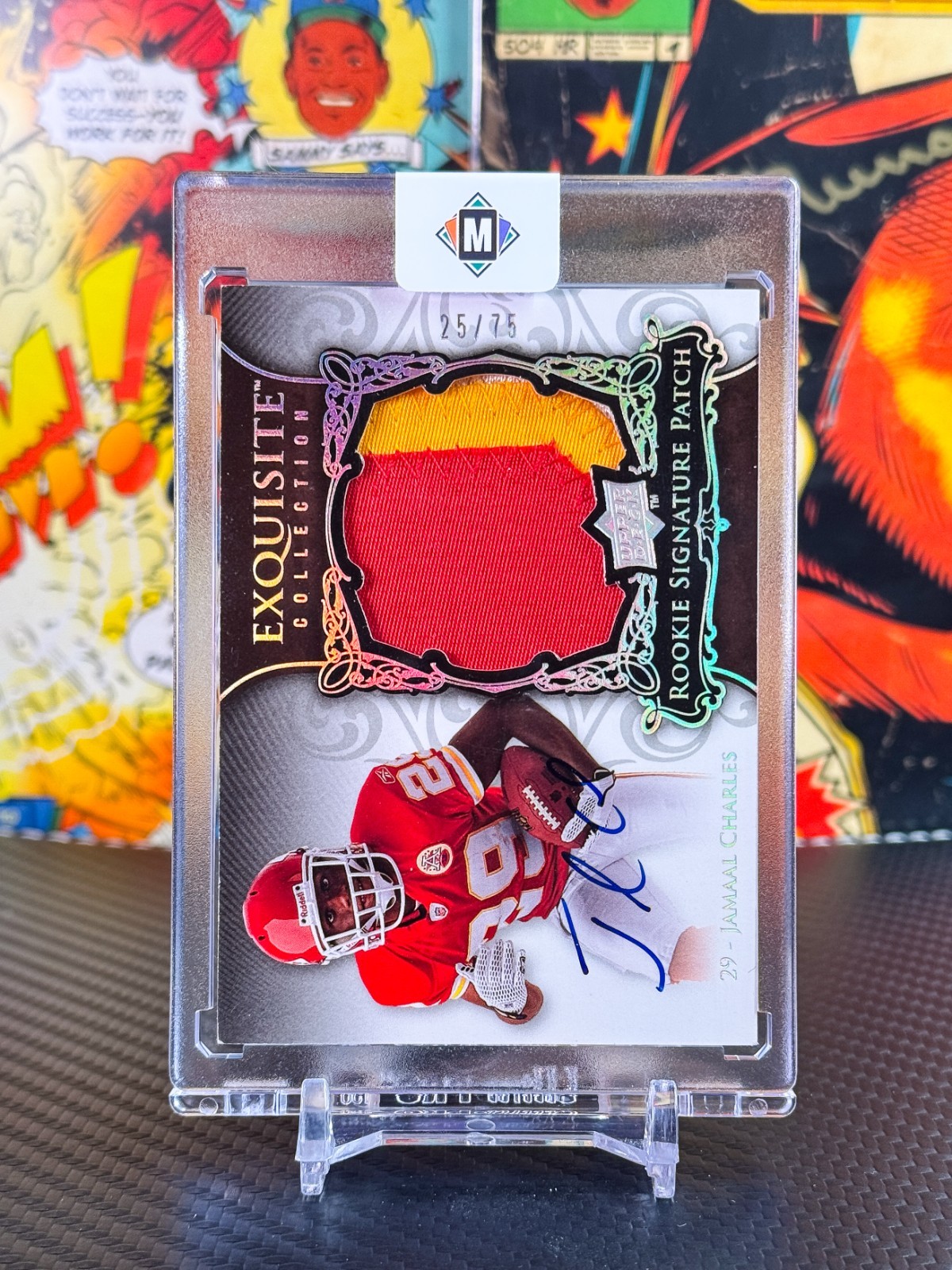 Jamaal Charles 2008 Upper Deck Exquisite Collection Rookie Patch Auto /75 RPA view 5