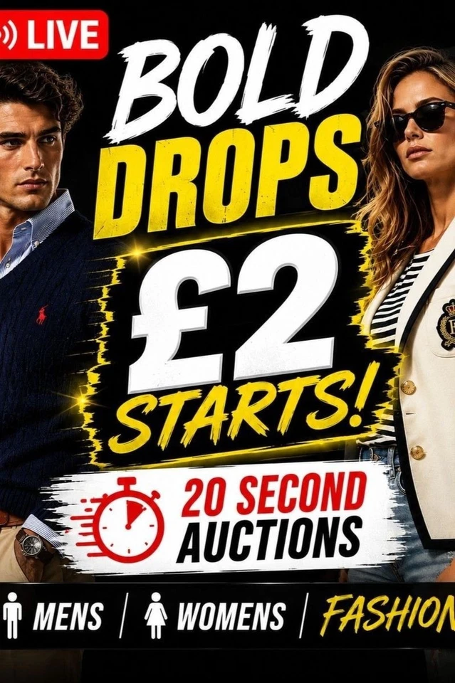 Bold Drops🔥 20 Seconds - £2 Starts - Mens And Womens Fashion 🛍️