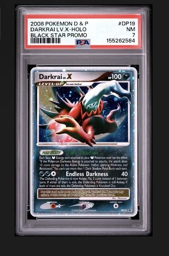 2008 POKEMON DIAMOND & PEARL BLACK STAR PROMO #DP19 DARKRAI LV.X-HOLO PSA 7 NEW